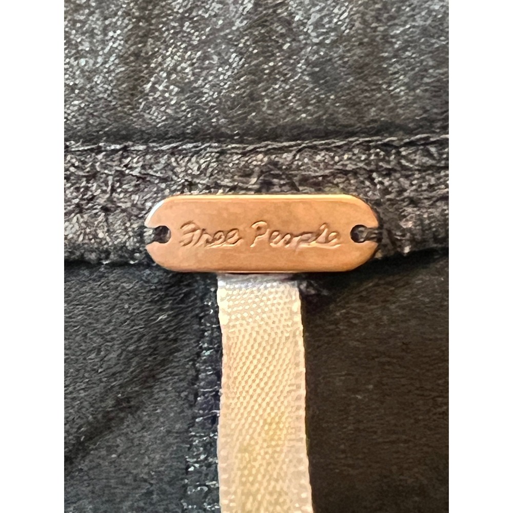 Free People Black Faux Leather Leggings‎ Pants Moto Skinny Textured Size XS - Picture 8 of 11